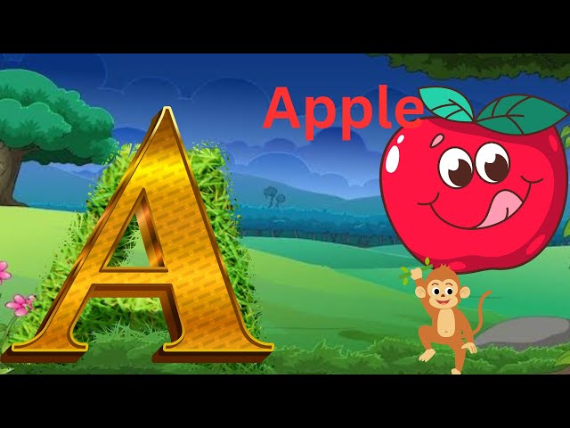 phonics song with two words in 3d | ABC Alphabet |ABC songs and sound for children  | A for Apple