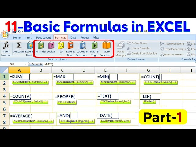 11 Important Basic Formulas In Excel | Part-1 | Most Useful Excel Formulas #excelformula