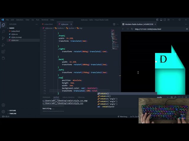 ASMR Proramming - modern Radio button HTML CSS - No Talking