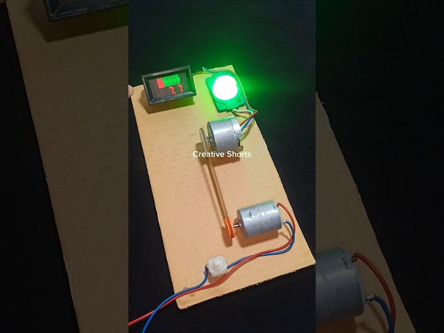 DC to DC Electricity Generate _ DC Motor #dcmotor #techdiy #generator #shorts