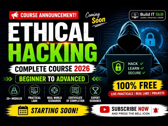 FREE Ethical Hacking Complete Course 2026 Announcement | Beginner to Advanced | Full Syllabus