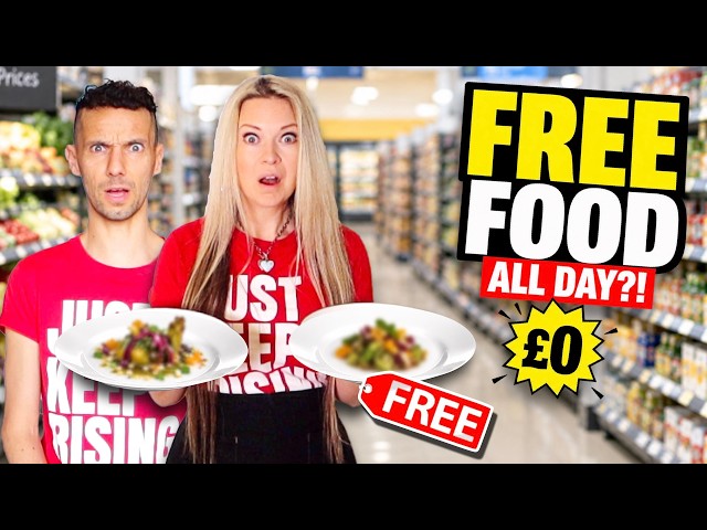 Can We LIVE on FREE FOOD for an ENTIRE DAY?!