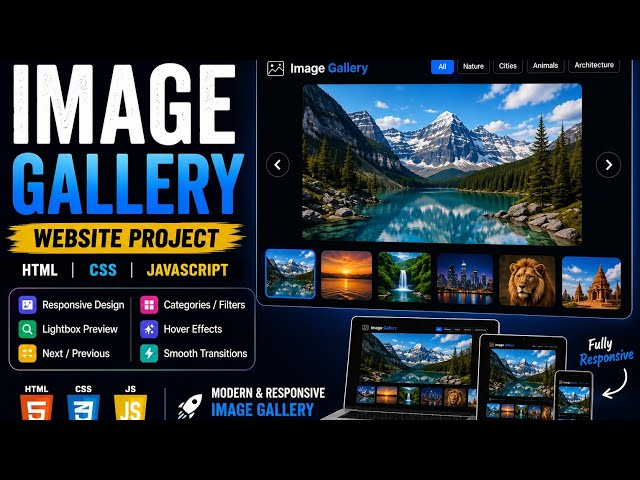  Image Gallery Website using HTML CSS JavaScript |#CodeAlpha  #WebDevelopment #ImageGallery 