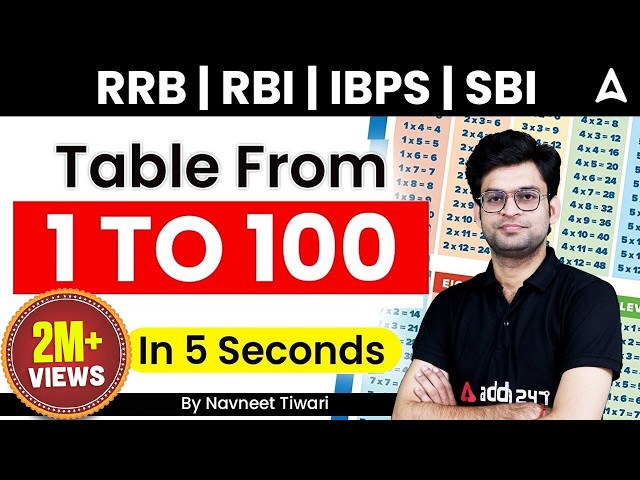 RRB | RBI | IBPS | SBI |  Tables from 1 to 100 in 5 Seconds | Super Trick |  Maths by Navneet Tiwari