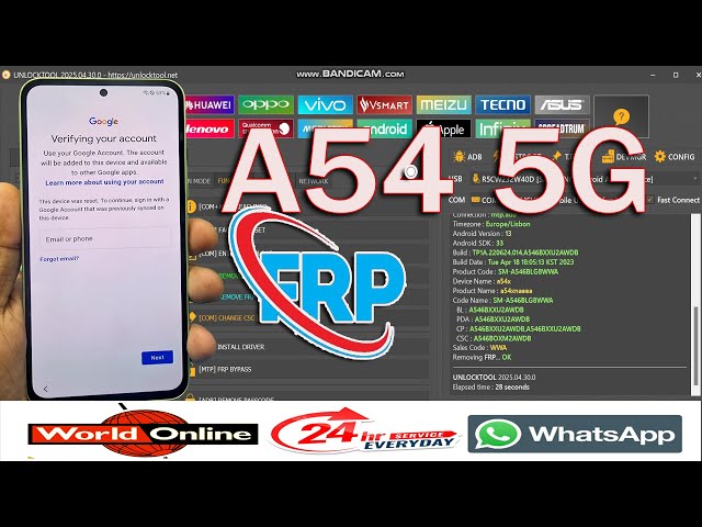 Samsung Galaxy A54 5G SM A546B FRP Bypass Unlock Tool