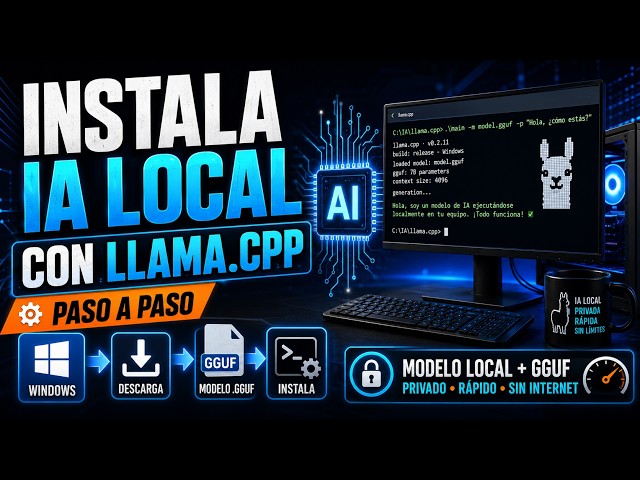 Cómo instalar una IA LOCAL con LLAMA.CPP en Windows | Paso a paso