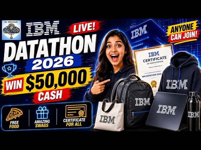 FREE FOOD + SWAGS! 🚨 IBM Datathon 2026 is LIVE | Win $50,000 CASH + Certificate 🔥 ANYONE CAN JOIN!