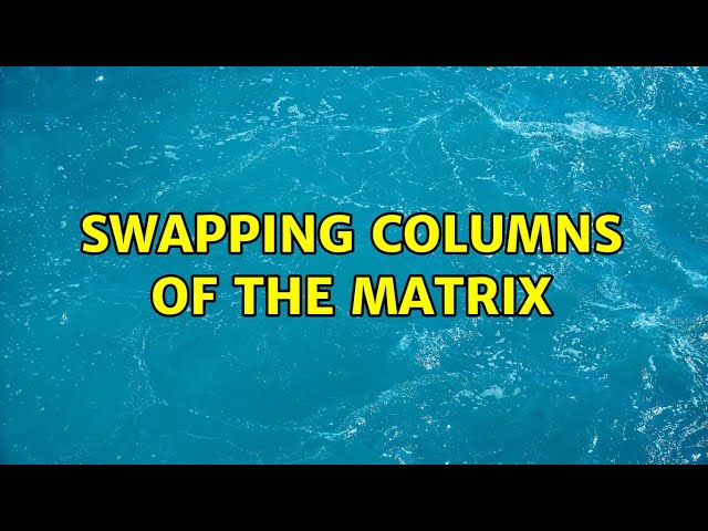 Swapping columns of the Matrix (2 Solutions!!)