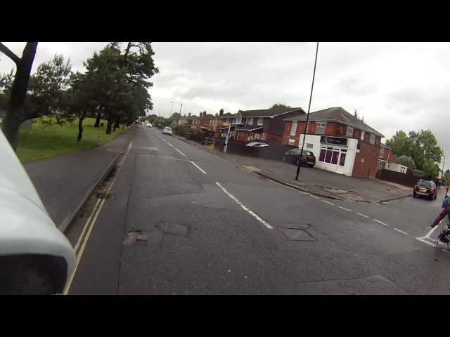Cyclist stacks it at crossroads
