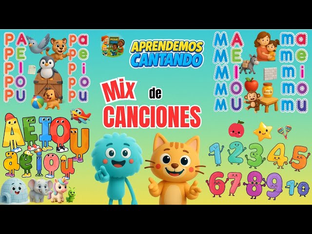 Aprendemos Cantando 🎶 Canciones Infantiles Educativas 🎶 Mix | Aprende Colores, Animales y Sílabas