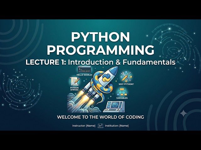 Python Programming - Lecture 1: Introduction & Fundamentals | INT108