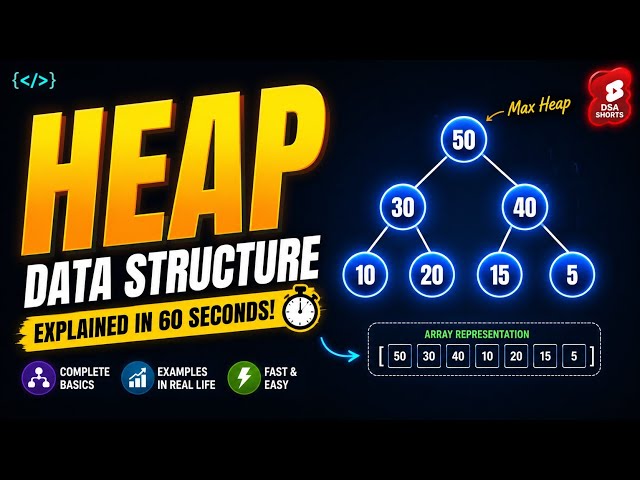 🔥 HEAP Data Structure in 60 Seconds! 🌳⚡ | DSA Made Easy
