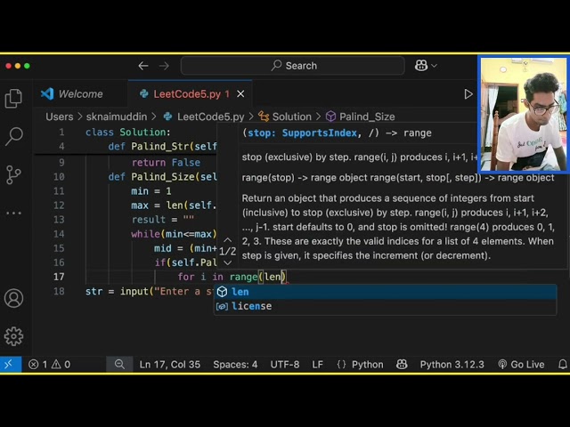 No Talk...❌Only CODE. 🧑‍💻✅#Longest Palindromic String (With Python, Leetcode Problem-5)🐍🧩