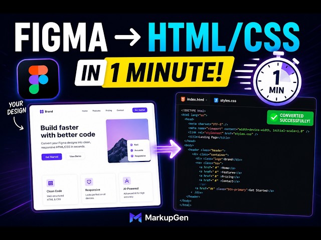 How to Convert Figma to HTML/CSS with MarkupGen | Full Tutorial