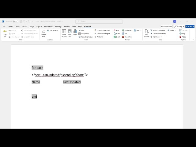 How to Use the Sort Function in Oracle BI Publisher