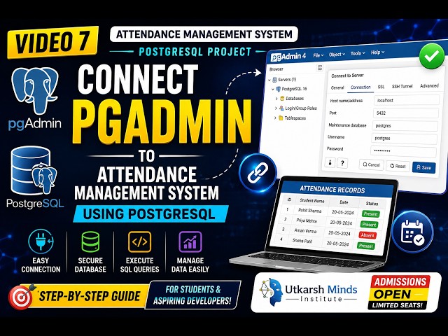 Connect PGAdmin to Attendance Management System | PostgreSQL Project
