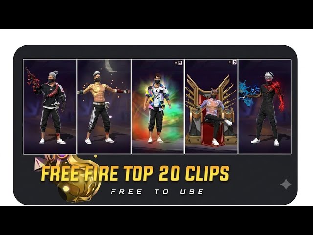 🔺Free Fire Top 20 Xml + Cc + Clips 🔸ff Clips For Editing🔸ff Emote Clips 🔸ff clip🔻