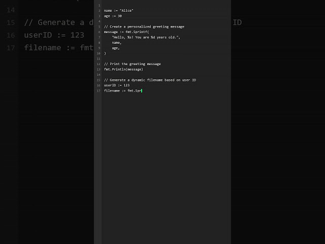 Golang Tip: String formatting with Sprintf #coding #programming #golang