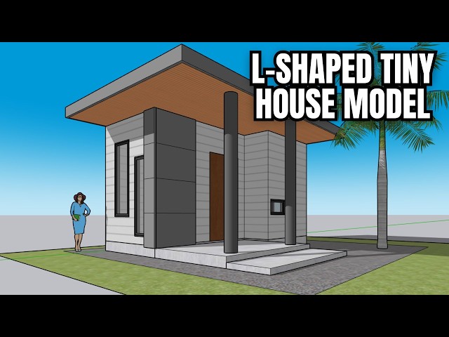 L shaped tiny house 3d model tutorial sketchup beginner