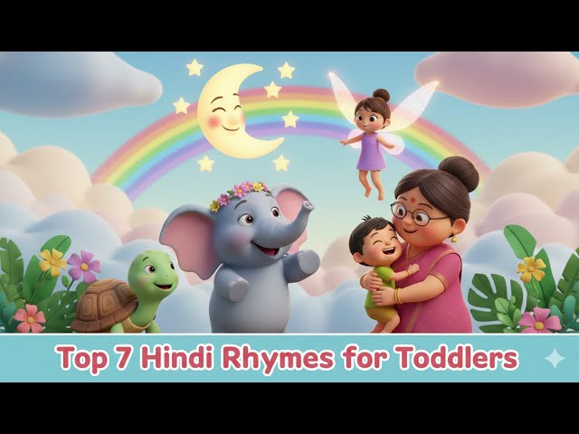7 Popular Hindi Rhymes for Kids | Chanda Mama, Hathi Aaya, Nani Chali | Kids Combo Songs