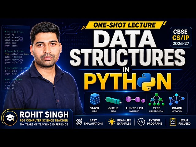 Data Structure in Python | Class 12 CS Stack One Shot | CBSE