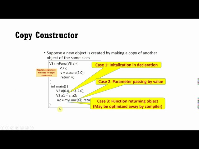 Copy Constructor, Assignment Operator, Destructor (Review)