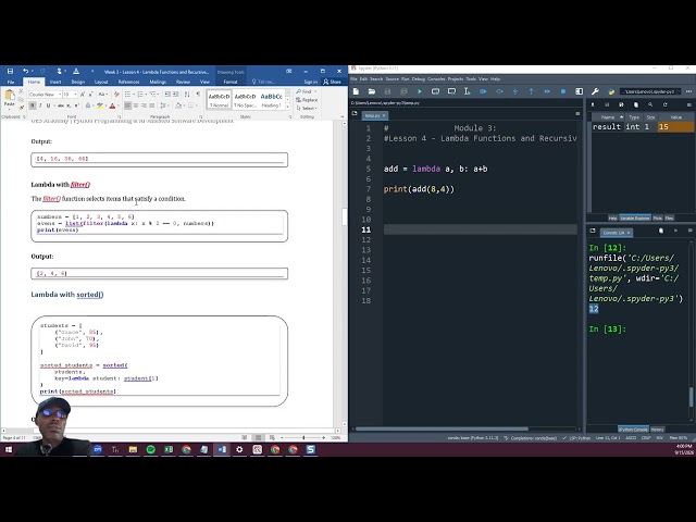 Module 3 - lamda and recursive functions - 04