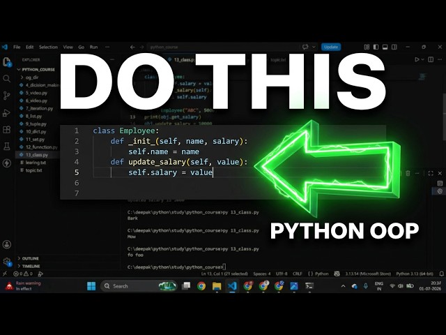 🔥 Python Encapsulation Tutorial in Hindi | OOPs Encapsulation Explained with Examples