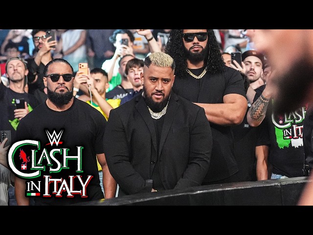 Solo Sikoa stares down Roman Reigns after Tribal Combat: WWE Clash in Italy 2026 highlights