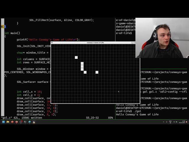 Coding Game of Life in C from Scratch | Graphics | Ep. 1