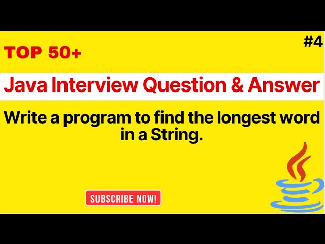 JAVA Interview Questions | Find the Longest Word In a String Using Stream API In Java