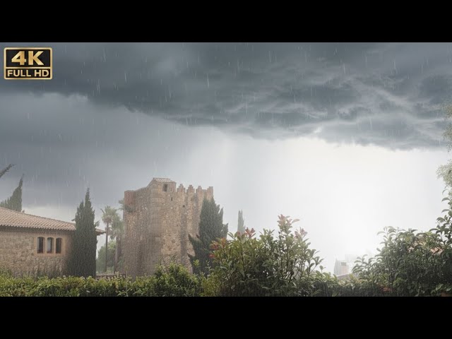 ⚡️ 🌧️ 4K Rain & Thunder ASMR | Storm | Lightning & Rain Sounds | Sleep, Relax, Meditation