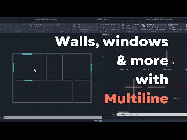 MLINE Command in AutoCAD with practical use cases - Multiline command