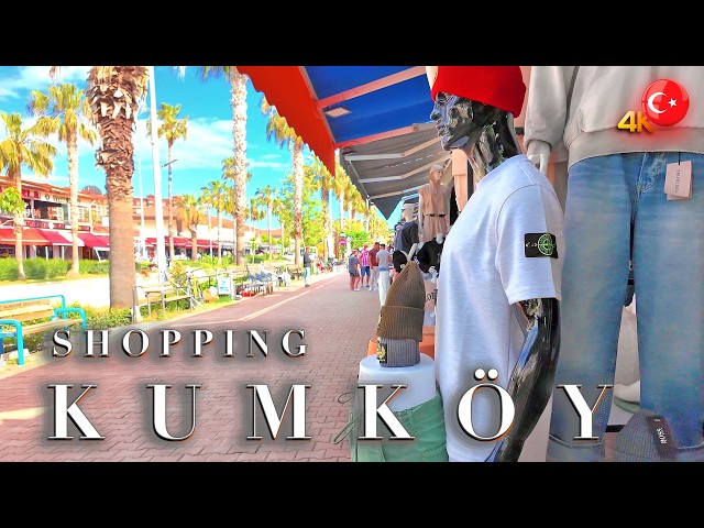 SIDE KUMKOY 📍 Shopping Street Walking Tour 4K ANTALYA TÜRKIYE #turkey #bazaar