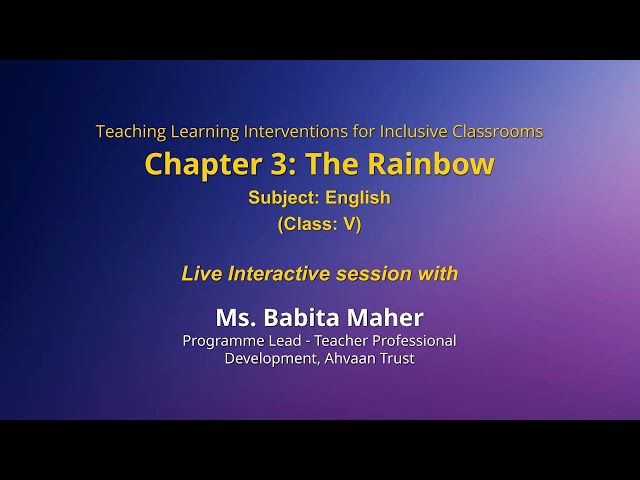 NCERT  Chapter 3: The Rainbow  Subject: English Class: V  Live