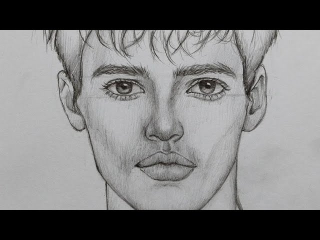 How to Draw a Portrait Using the Loomis Method ~ Male face portrait drawing tutorial