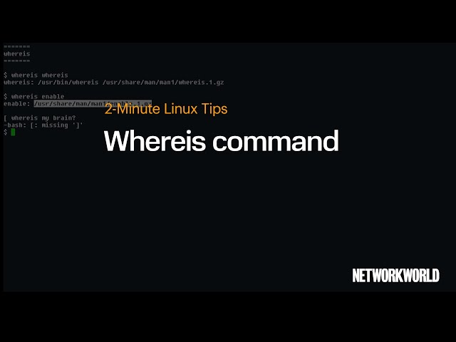 How to use the Whereis command