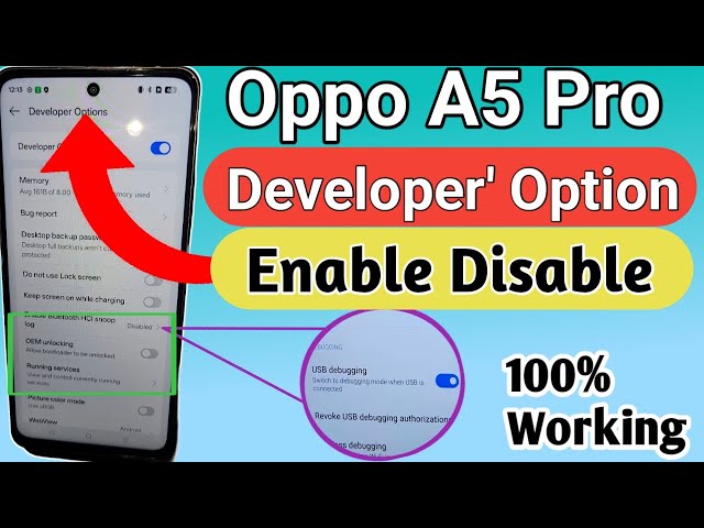 Oppo A5 pro Developer option enable // Developer option disable