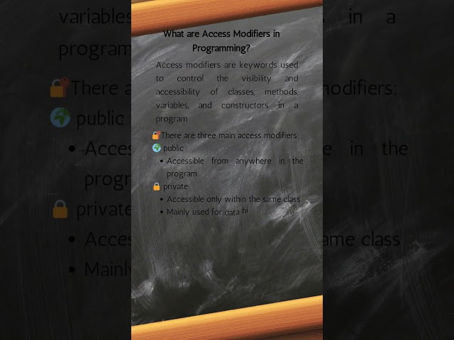 What are Access Modifiers in Programming