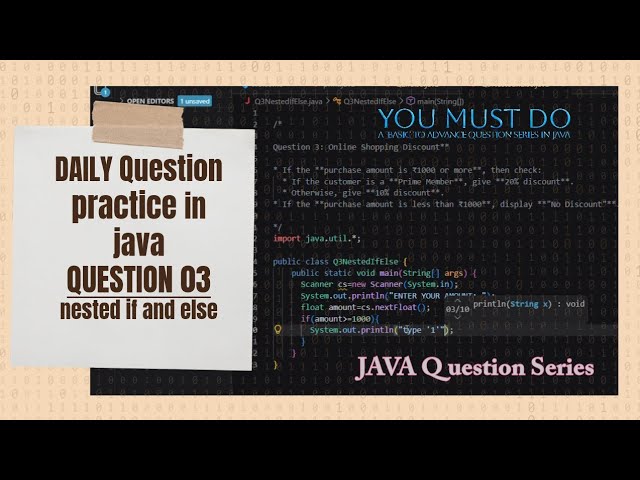 Question Series in java|| nested if and else explained with example in java ||#java#coding