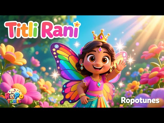 🌈 Rang Birangi Titli  4D Colourful Cartoon Kids Rhyme  Butterfly Hindi Poem for Children