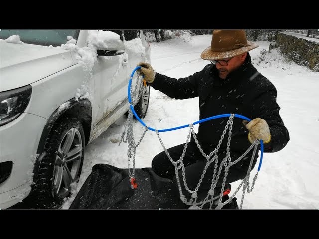 How to fit & remove snow tire chains Thule König XG-12 Pro