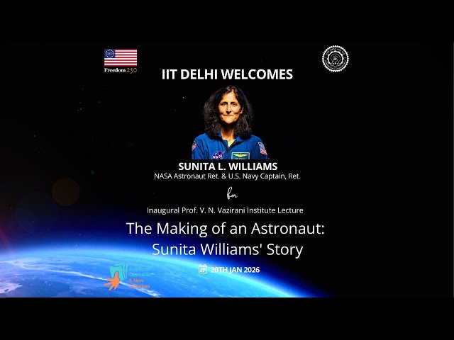 The Making of an Astronaut: Sunita Williams Story I Inaugural Prof. V. N. Vazirani Institute Lecture