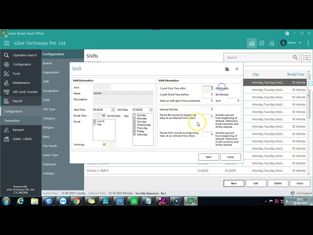 eZee Burrp Training - Backoffice
