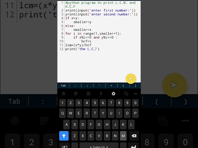 #46 Python program for print L.C.M and H.C.F using For loop#python#pythonforbeginners#lcm_and_hcf