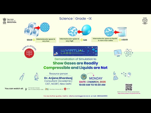 Demonstration of Simulation to Show Gases are Readily Compressible and Liquids are Not
