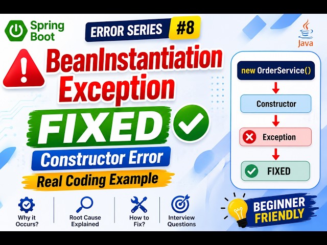 BeanInstantiationException in Spring Boot | FIXED ✅ | Real Coding Example