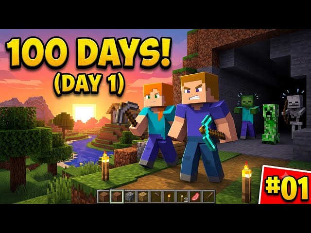 I Spent 100 Days in Minecraft... Here is Day 1