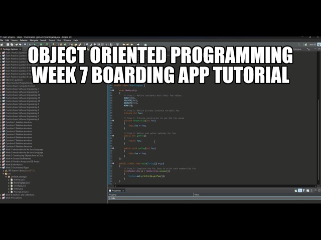 Object oriented programming week 7 Boarding App tutorial