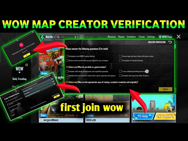 How to Creator Verification pubg | 100% Correct Answers BGMI WOW Mode Creator Complete Tutorial 